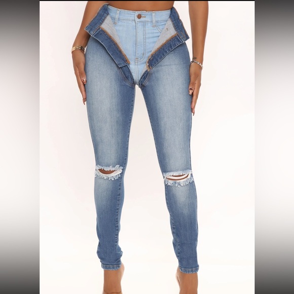 Fashion Nova “Inside Look Foldover” Skinny jeans - Picture 4 of 4